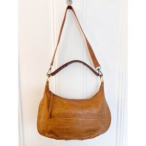 SIGRID OLSEN Hobo Leather Crocodile Pattern Purse Shoulder Bag